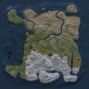 Thumbnail Rust Map: Procedural Map, Size: 3750, Seed: 593748211, 15 Monuments