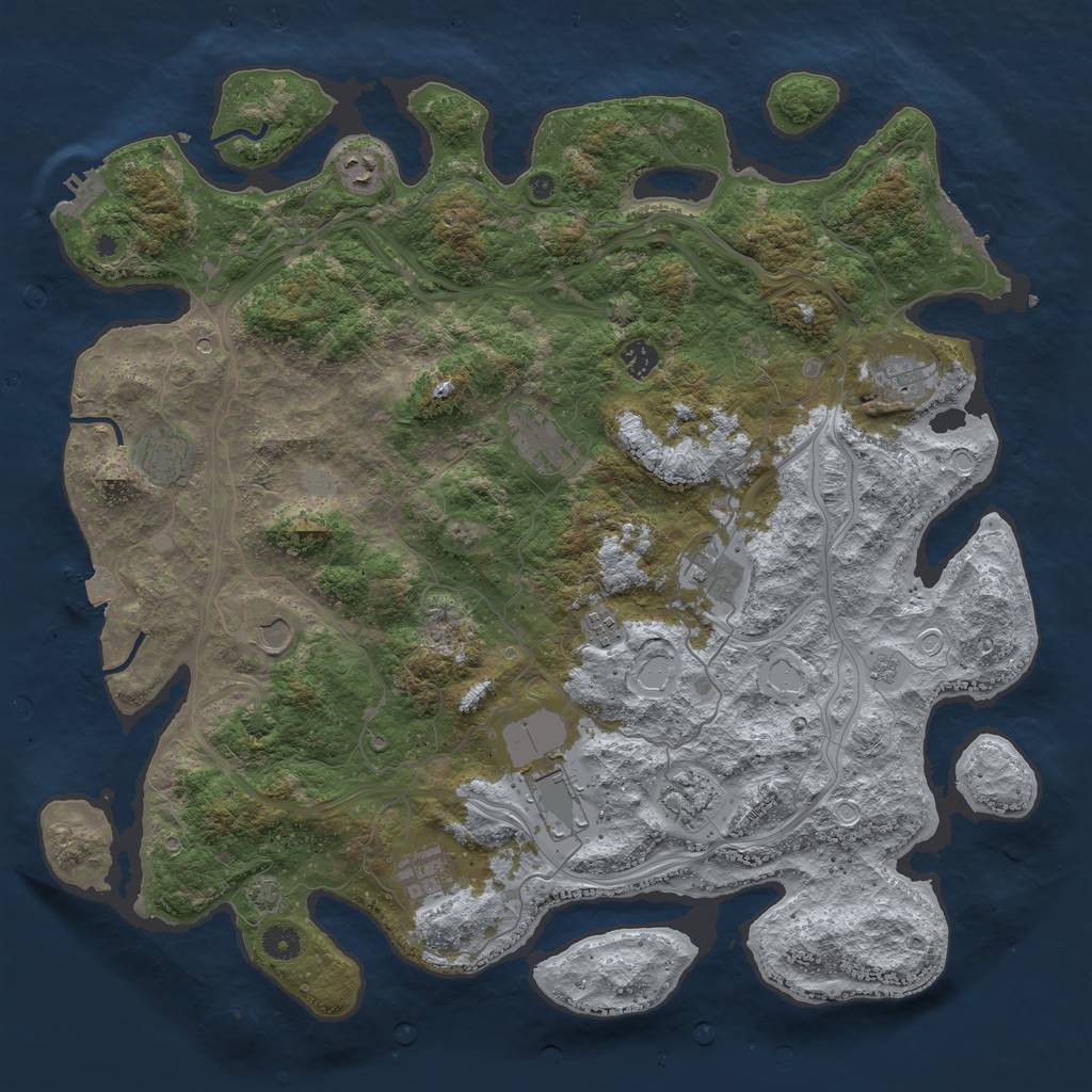 Rust Map: Procedural Map, Size: 4500, Seed: 11045369, 19 Monuments