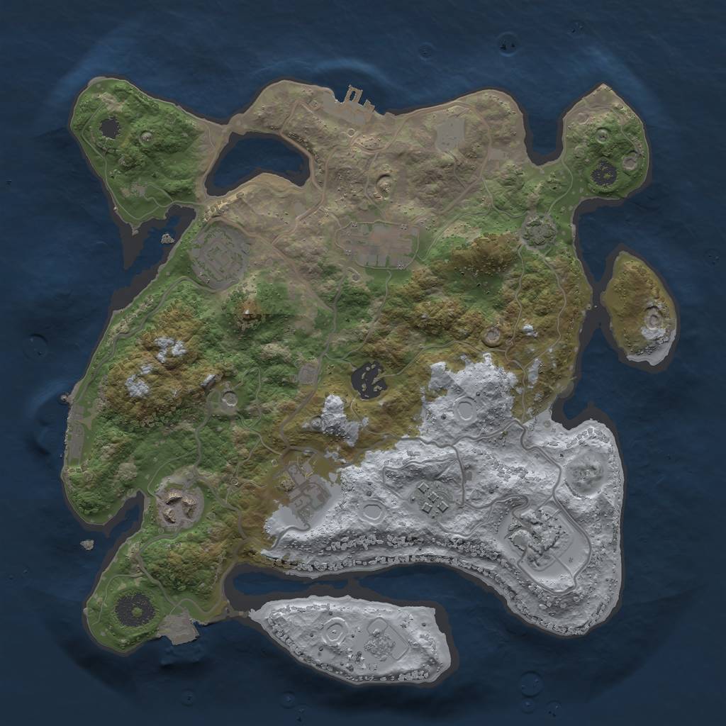 Rust Map: Procedural Map, Size: 3000, Seed: 204011815, 15 Monuments