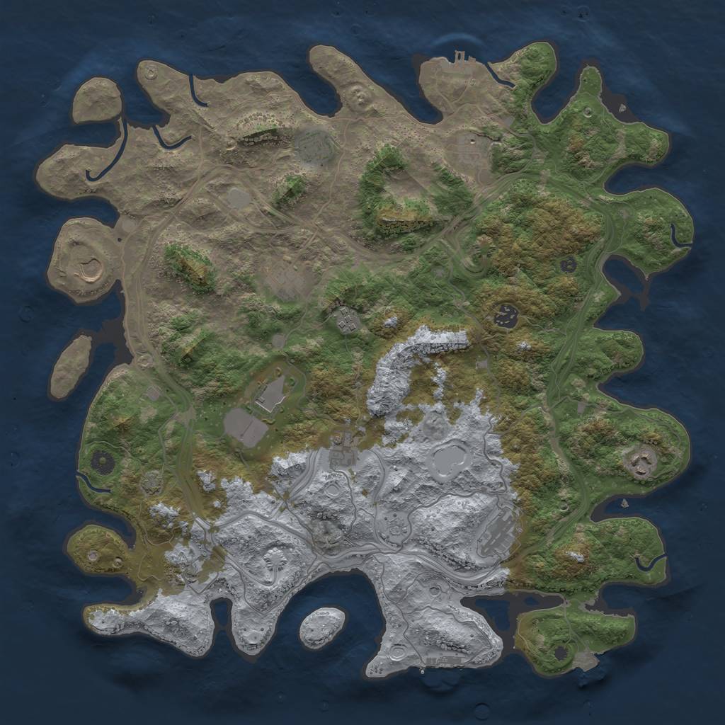 Rust Map: Procedural Map, Size: 4500, Seed: 958610566, 19 Monuments