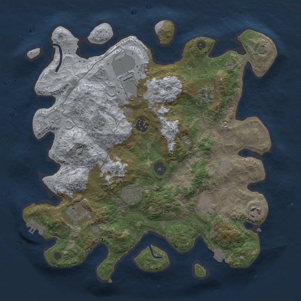 Rust Map: Procedural Map, Size: 3500, Seed: 83200, 15 Monuments