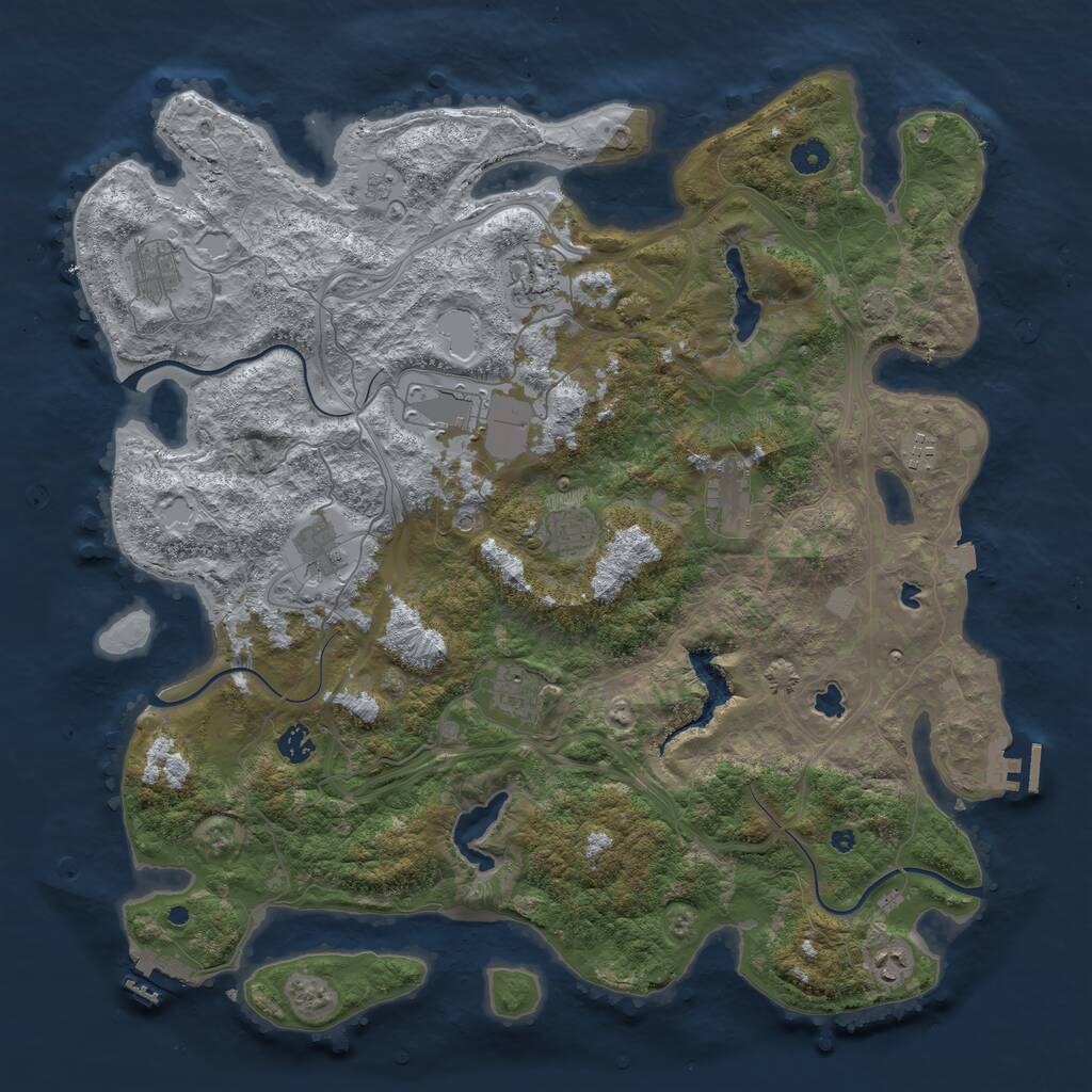 Rust Map: Procedural Map, Size: 4500, Seed: 123416585, 16 Monuments
