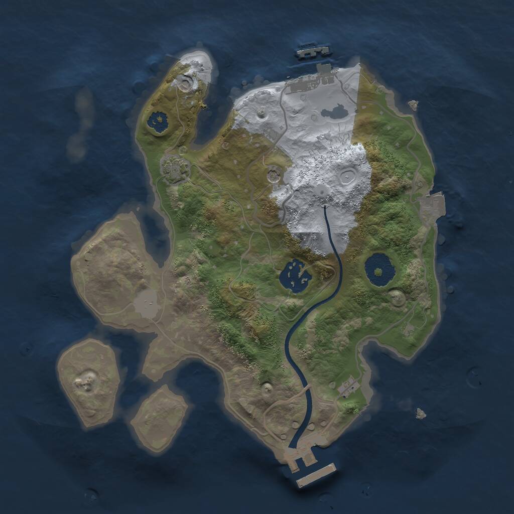 Rust Map: Procedural Map, Size: 2500, Seed: 1117949992, 6 Monuments