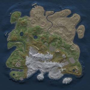 Thumbnail Rust Map: Procedural Map, Size: 3500, Seed: 23915, 13 Monuments