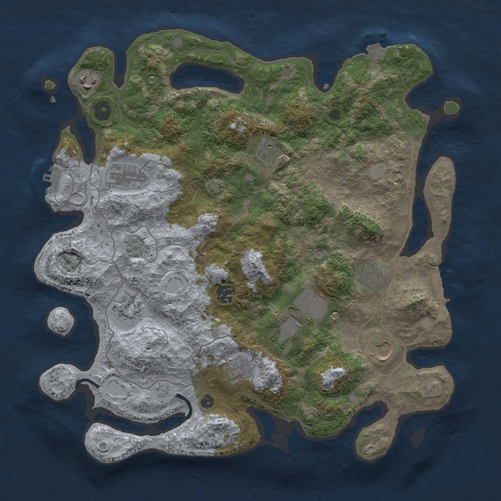 Rust Map: Procedural Map, Size: 4000, Seed: 31276, 18 Monuments