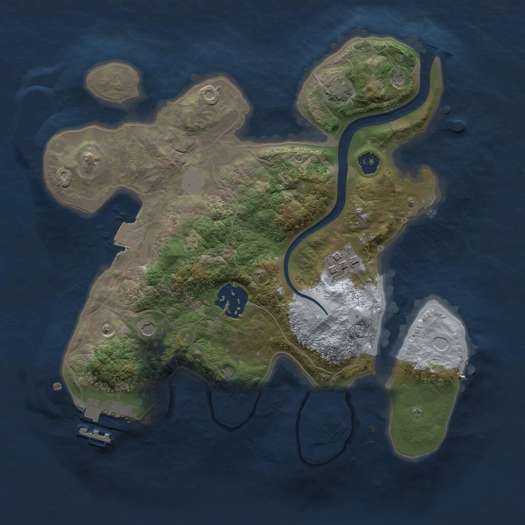 Rust Map: Procedural Map, Size: 2500, Seed: 1558260040, 6 Monuments