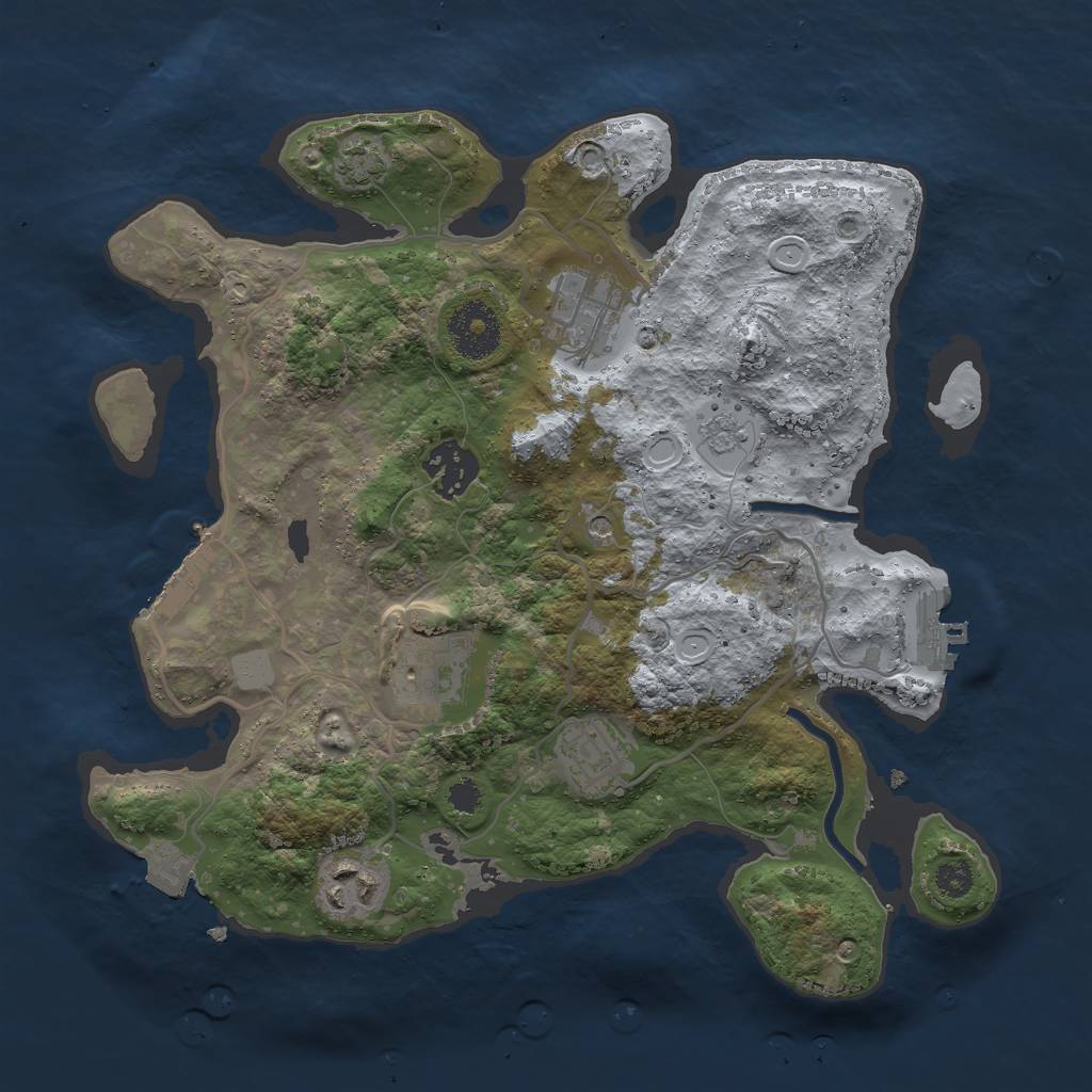 Rust Map: Procedural Map, Size: 3000, Seed: 2139431315, 13 Monuments