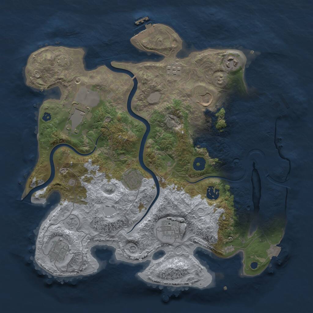 Rust Map: Procedural Map, Size: 3500, Seed: 81810710, 14 Monuments