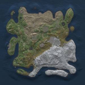 Thumbnail Rust Map: Procedural Map, Size: 3500, Seed: 614619263, 17 Monuments