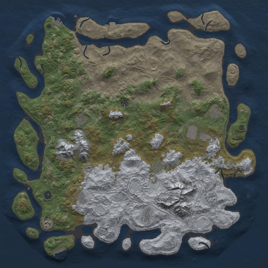 Rust Map: Procedural Map, Size: 5250, Seed: 445544, 19 Monuments