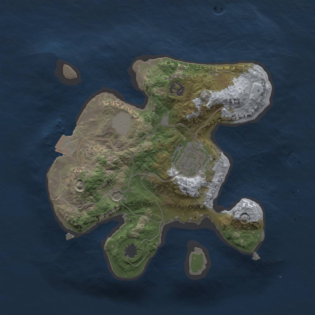 Rust Map: Procedural Map, Size: 2000, Seed: 52525252, 5 Monuments