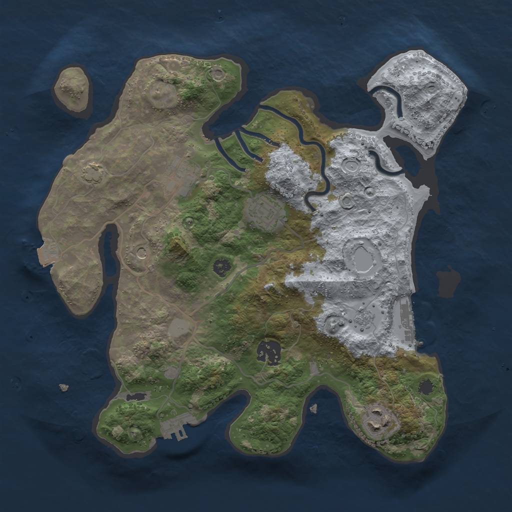 Rust Map: Procedural Map, Size: 3000, Seed: 56496587, 12 Monuments