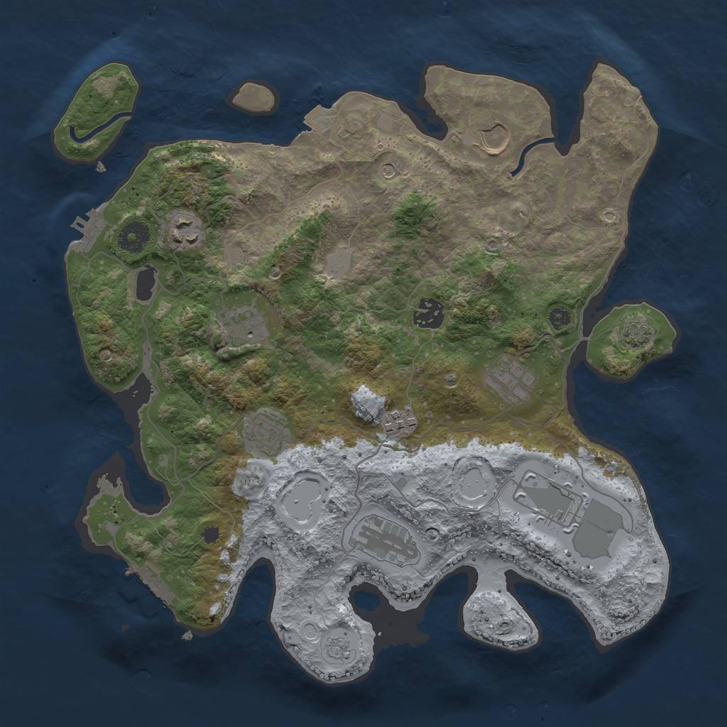 Rust Map: Procedural Map, Size: 3500, Seed: 1104, 17 Monuments