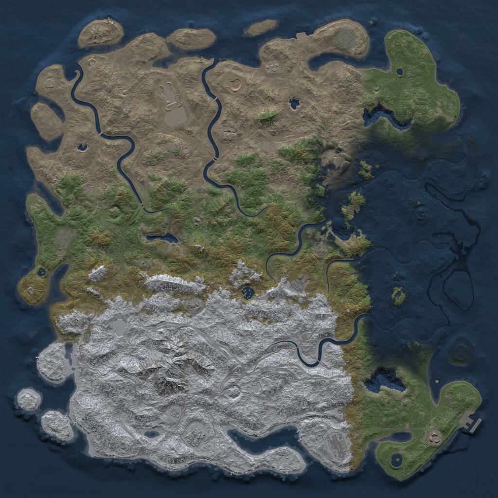 Rust Map: Procedural Map, Size: 6000, Seed: 12459643, 17 Monuments