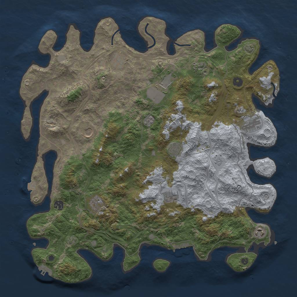 Rust Map: Procedural Map, Size: 4500, Seed: 1863161939, 19 Monuments