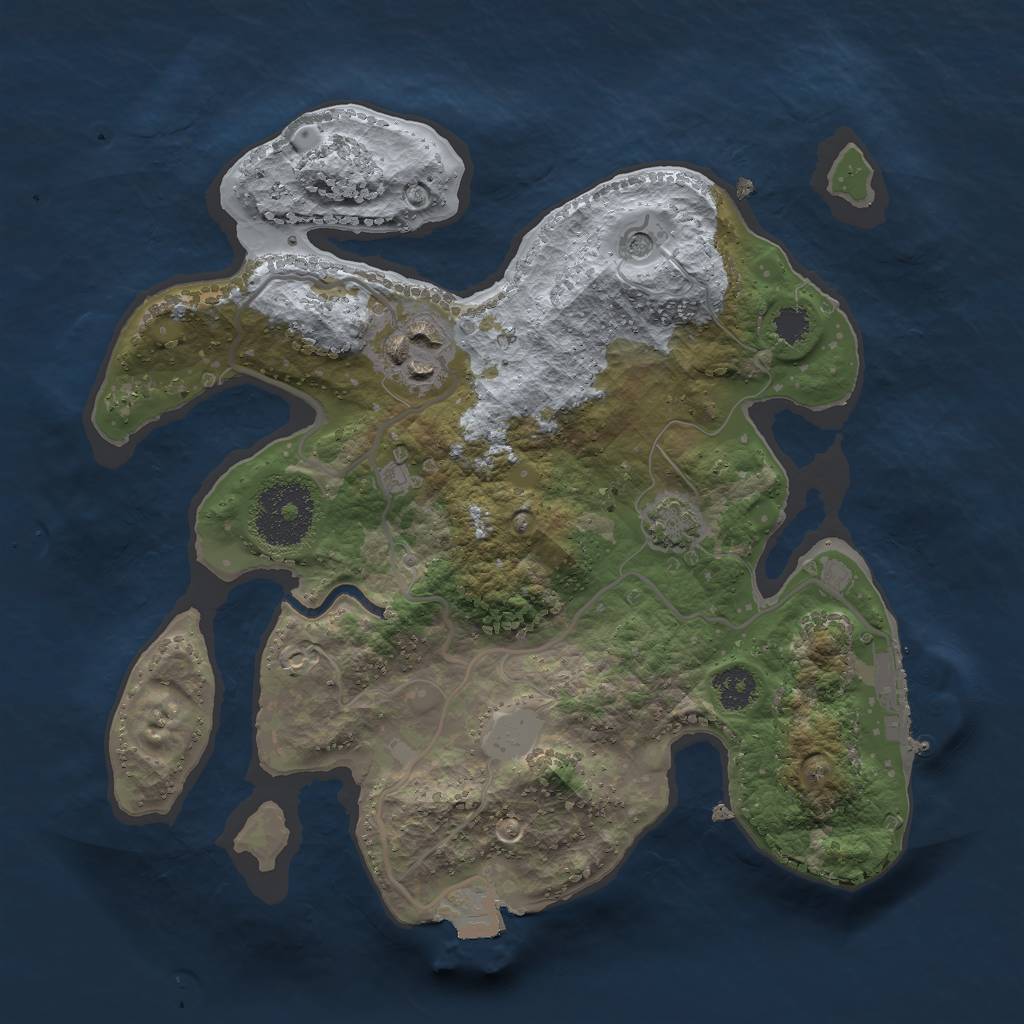 Rust Map: Procedural Map, Size: 2500, Seed: 546966261, 7 Monuments