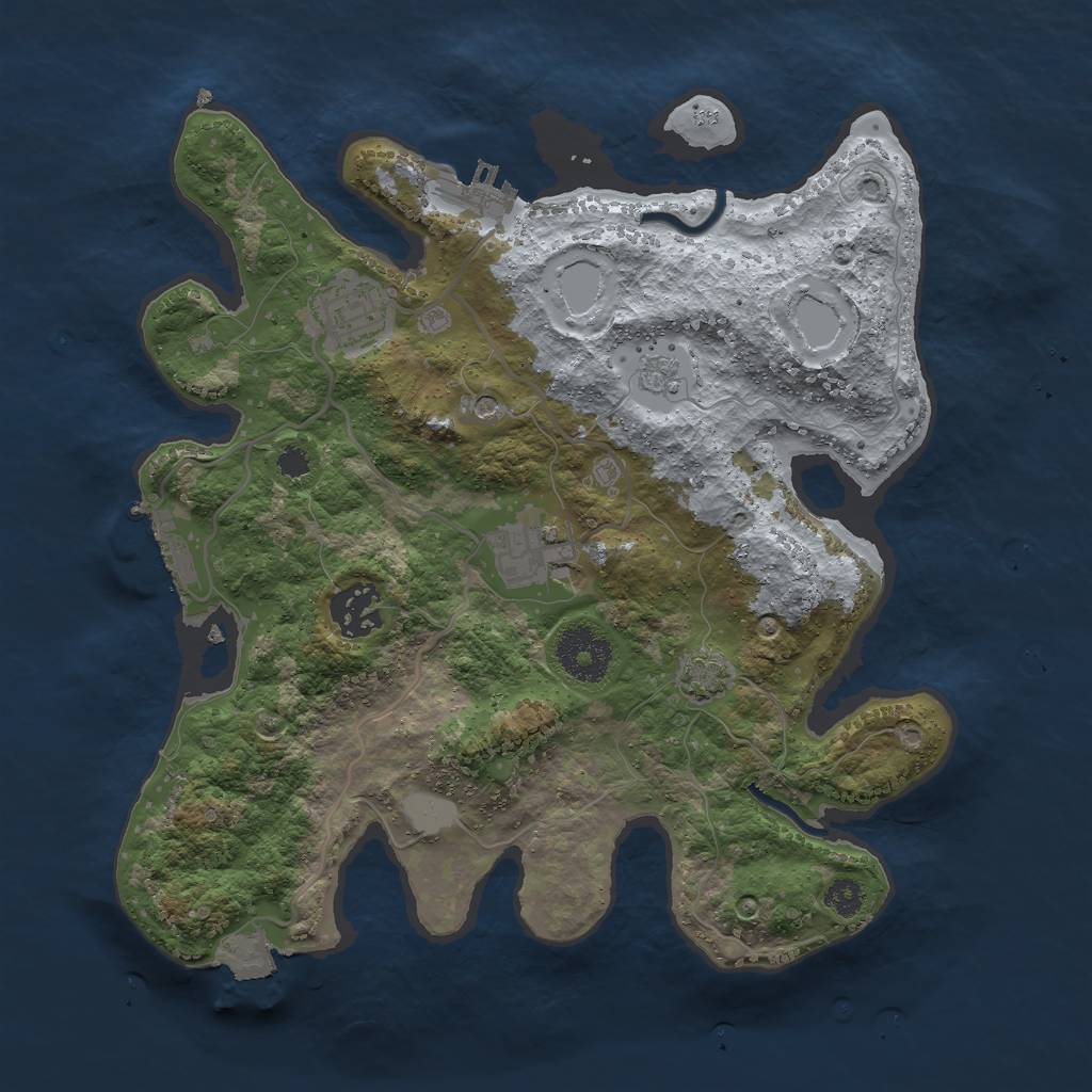 Rust Map: Procedural Map, Size: 3000, Seed: 112218851, 11 Monuments