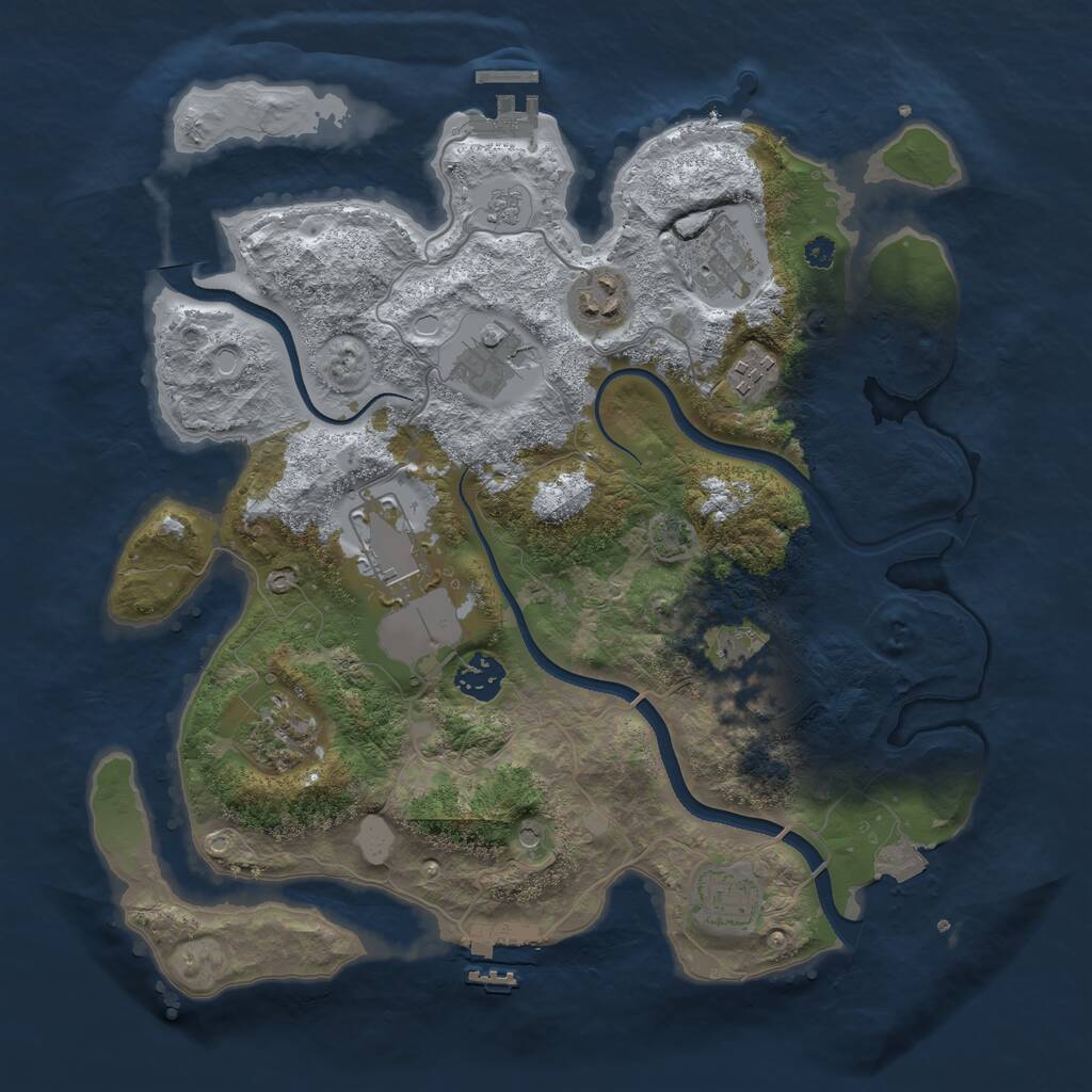 Rust Map: Procedural Map, Size: 3500, Seed: 136645825, 15 Monuments