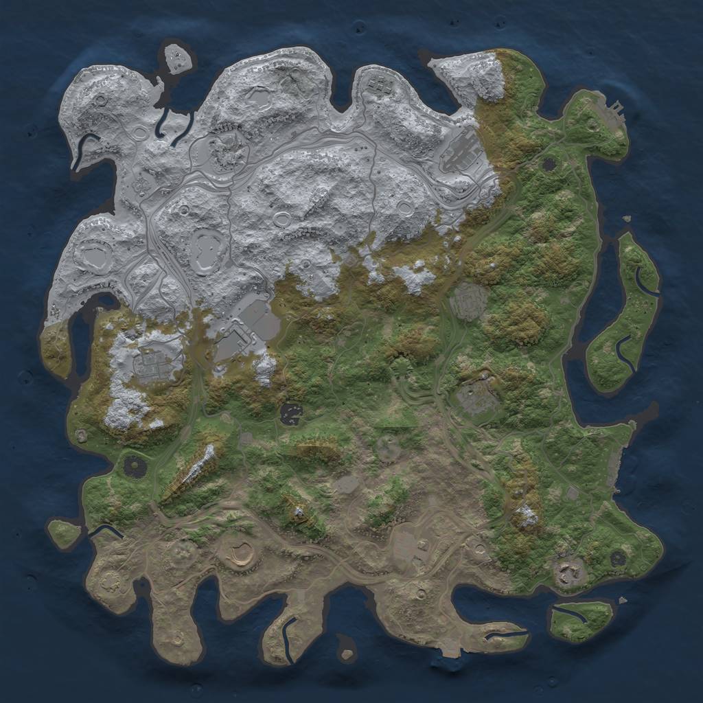 Rust Map: Procedural Map, Size: 4500, Seed: 818770701, 19 Monuments