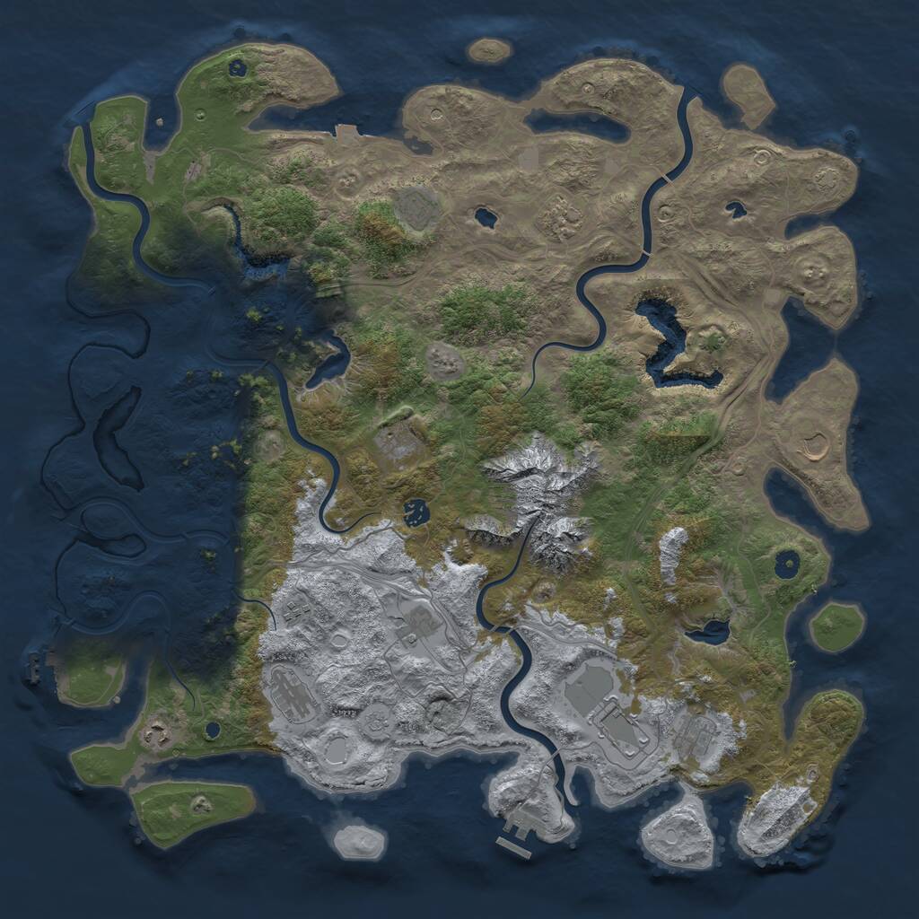 Rust Map: Procedural Map, Size: 5000, Seed: 731022400, 17 Monuments