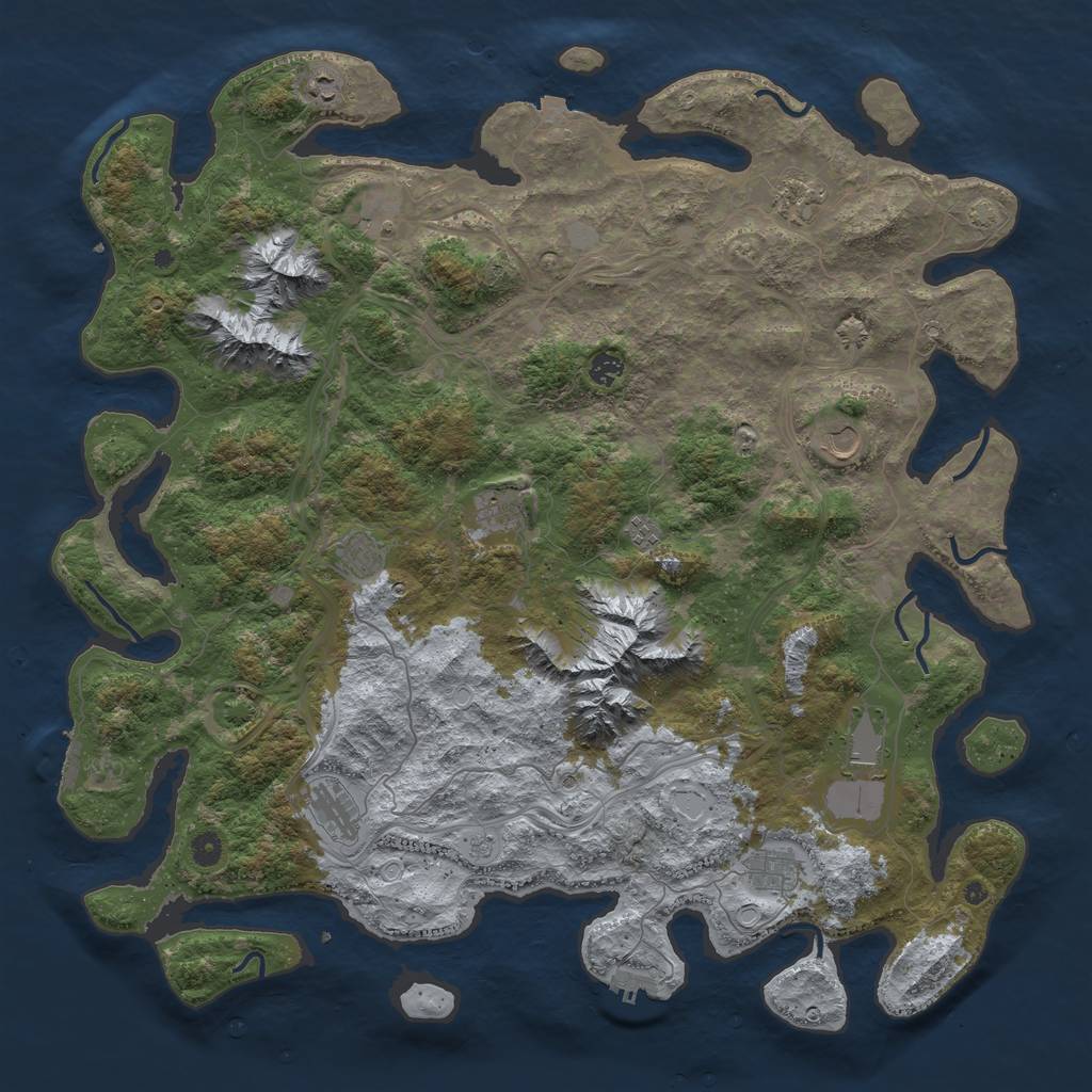 Rust Map: Procedural Map, Size: 5000, Seed: 731022400, 19 Monuments