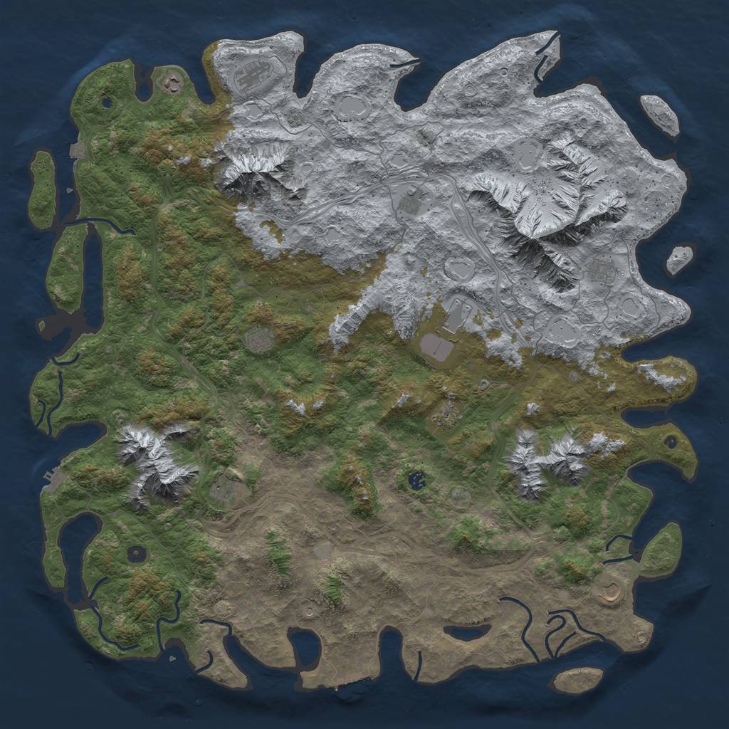 Rust Map: Procedural Map, Size: 6000, Seed: 448983057, 19 Monuments