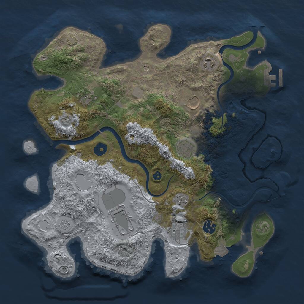 Rust Map: Procedural Map, Size: 3500, Seed: 1132820707, 13 Monuments