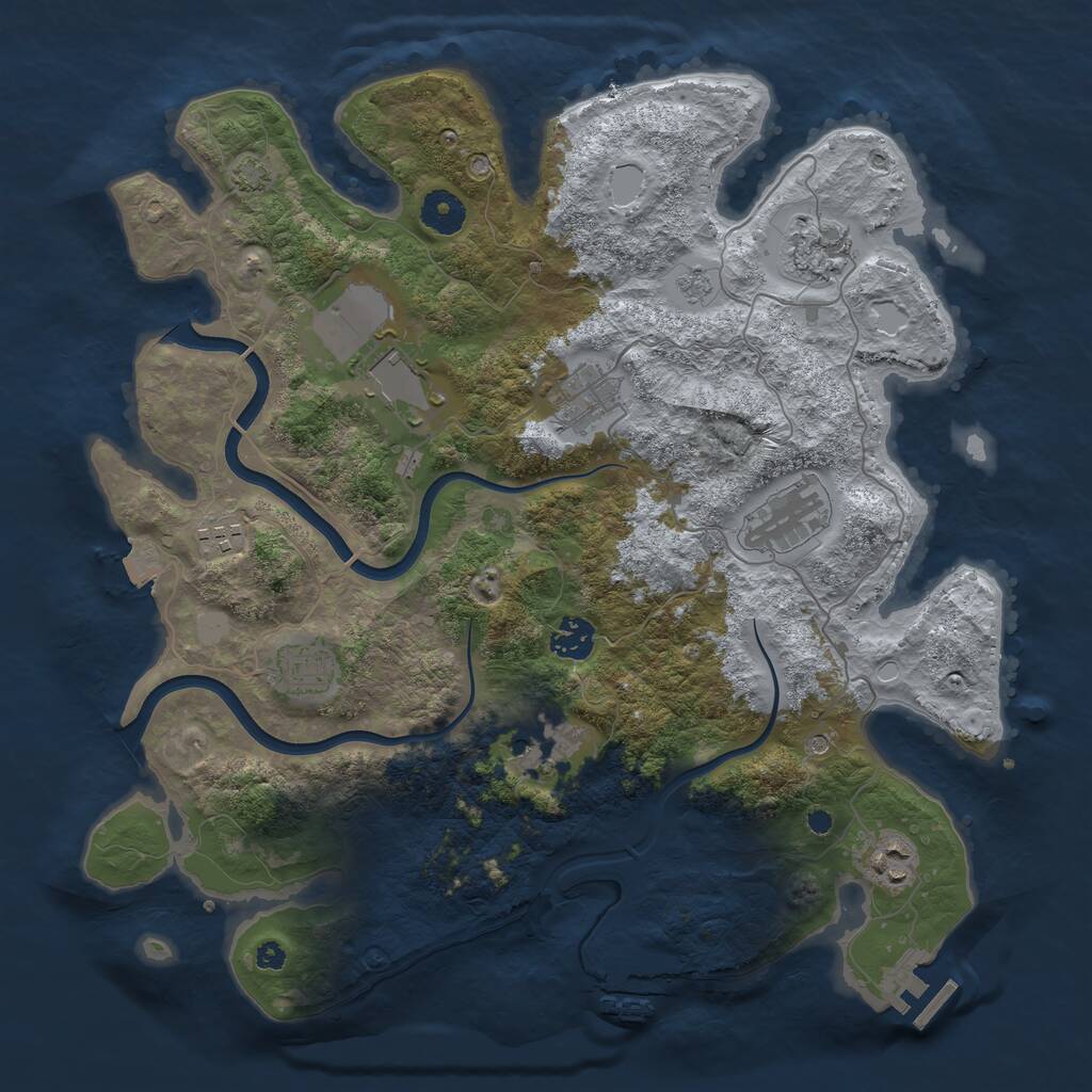 Rust Map: Procedural Map, Size: 3750, Seed: 191888, 15 Monuments
