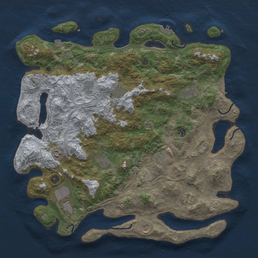 Rust Map: Procedural Map, Size: 4500, Seed: 312735382, 19 Monuments