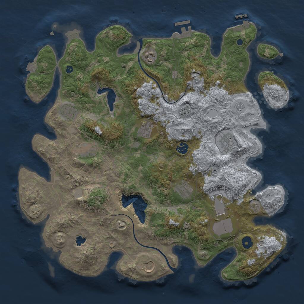 Rust Map: Procedural Map, Size: 4000, Seed: 3947251, 16 Monuments