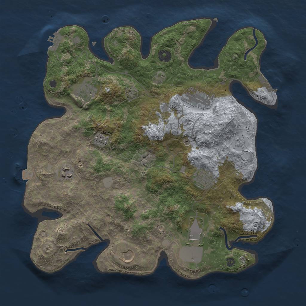 Rust Map: Procedural Map, Size: 3500, Seed: 88949, 15 Monuments