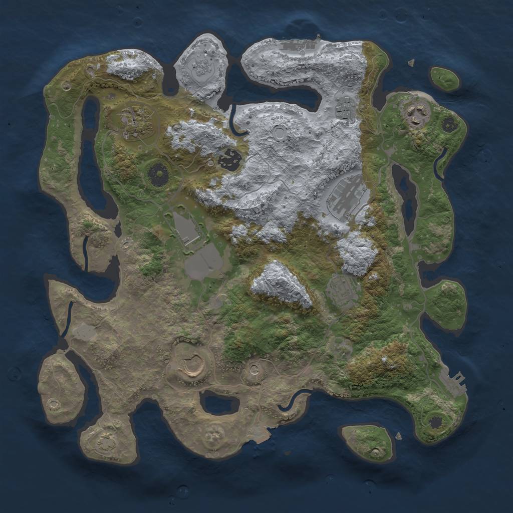 Rust Map: Procedural Map, Size: 3500, Seed: 1952142086, 16 Monuments