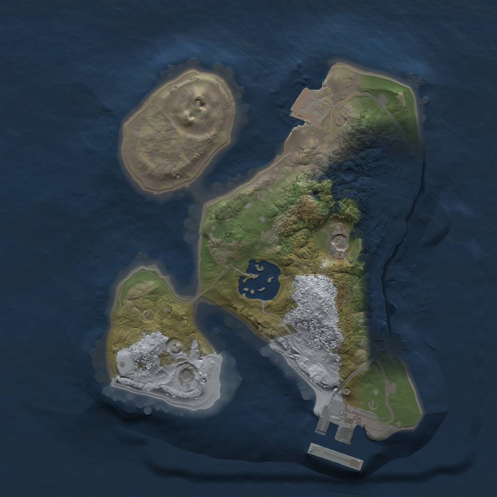 Rust Map: Procedural Map, Size: 1800, Seed: 2028923443, 4 Monuments