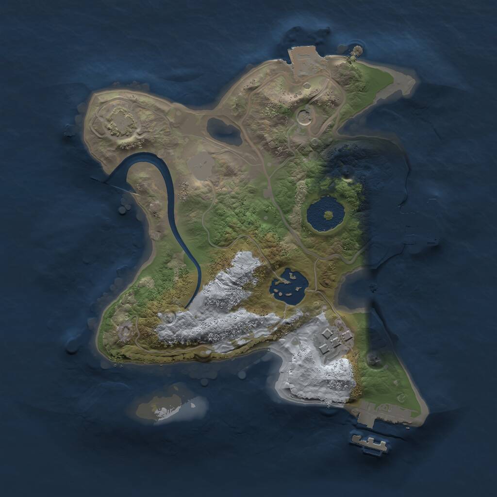 Rust Map: Procedural Map, Size: 2100, Seed: 1377137711, 7 Monuments