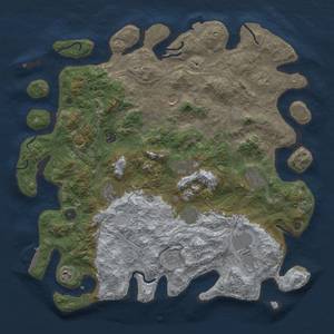 Thumbnail Rust Map: Procedural Map, Size: 4500, Seed: 305785616, 18 Monuments