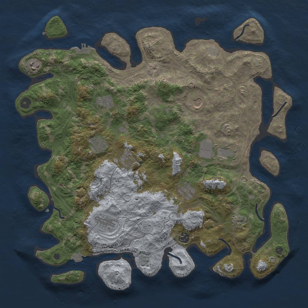Rust Map: Procedural Map, Size: 4250, Seed: 110424, 18 Monuments