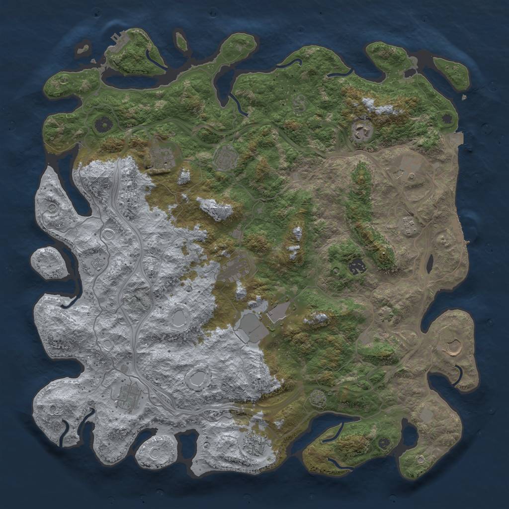 Rust Map: Procedural Map, Size: 4600, Seed: 20021, 19 Monuments