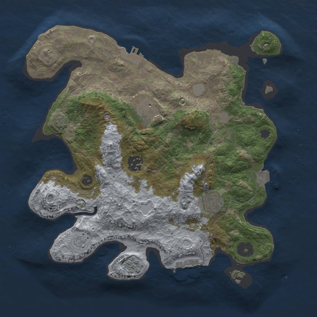 Rust Map: Procedural Map, Size: 3000, Seed: 73626, 11 Monuments