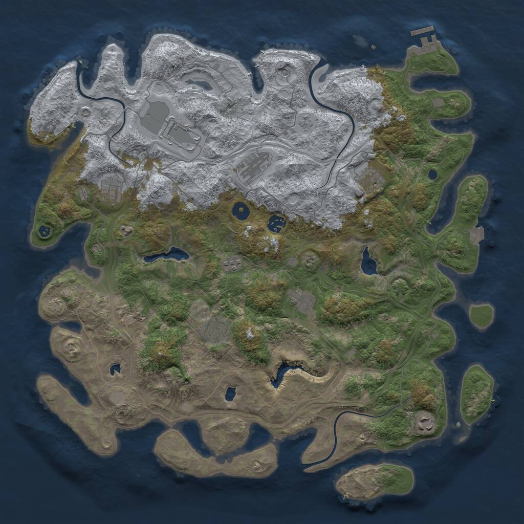 Rust Map: Procedural Map, Size: 4500, Seed: 933304022, 15 Monuments