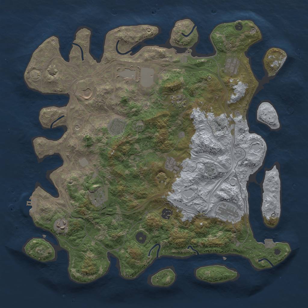 Rust Map: Procedural Map, Size: 4250, Seed: 21145142, 18 Monuments