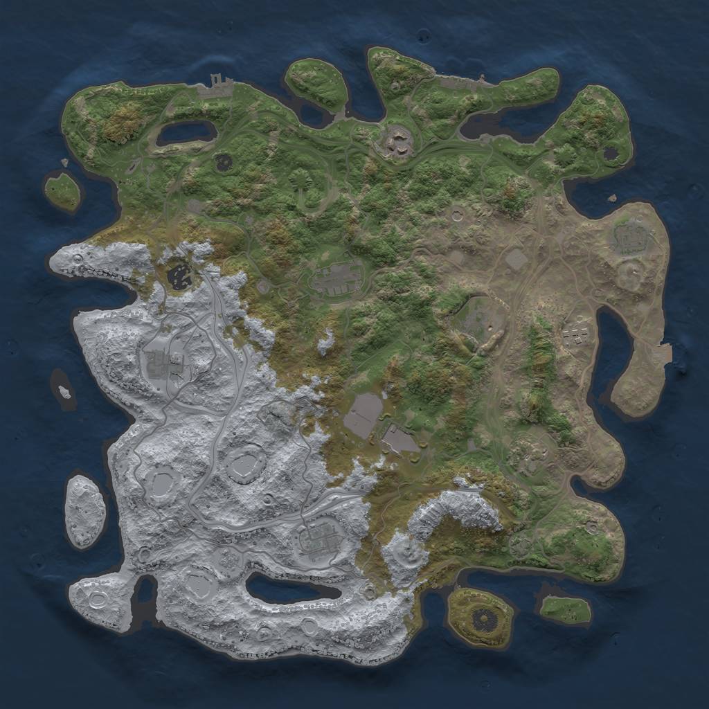 Rust Map: Procedural Map, Size: 4250, Seed: 8467, 18 Monuments