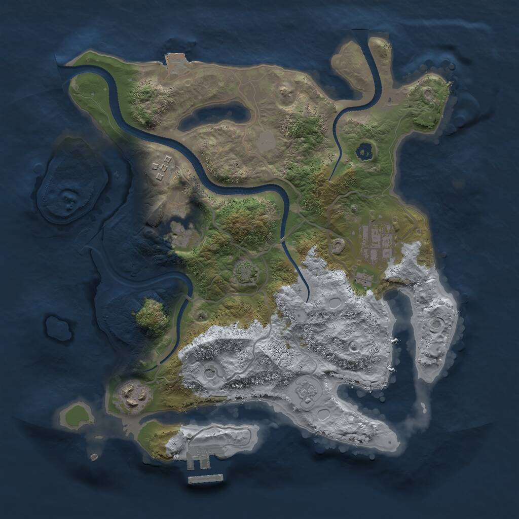 Rust Map: Procedural Map, Size: 3000, Seed: 769313036, 9 Monuments