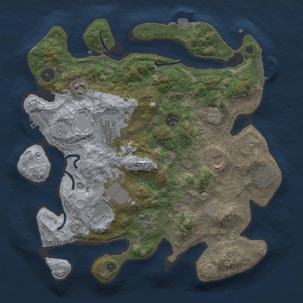 Rust Map: Procedural Map, Size: 3500, Seed: 251692162, 16 Monuments