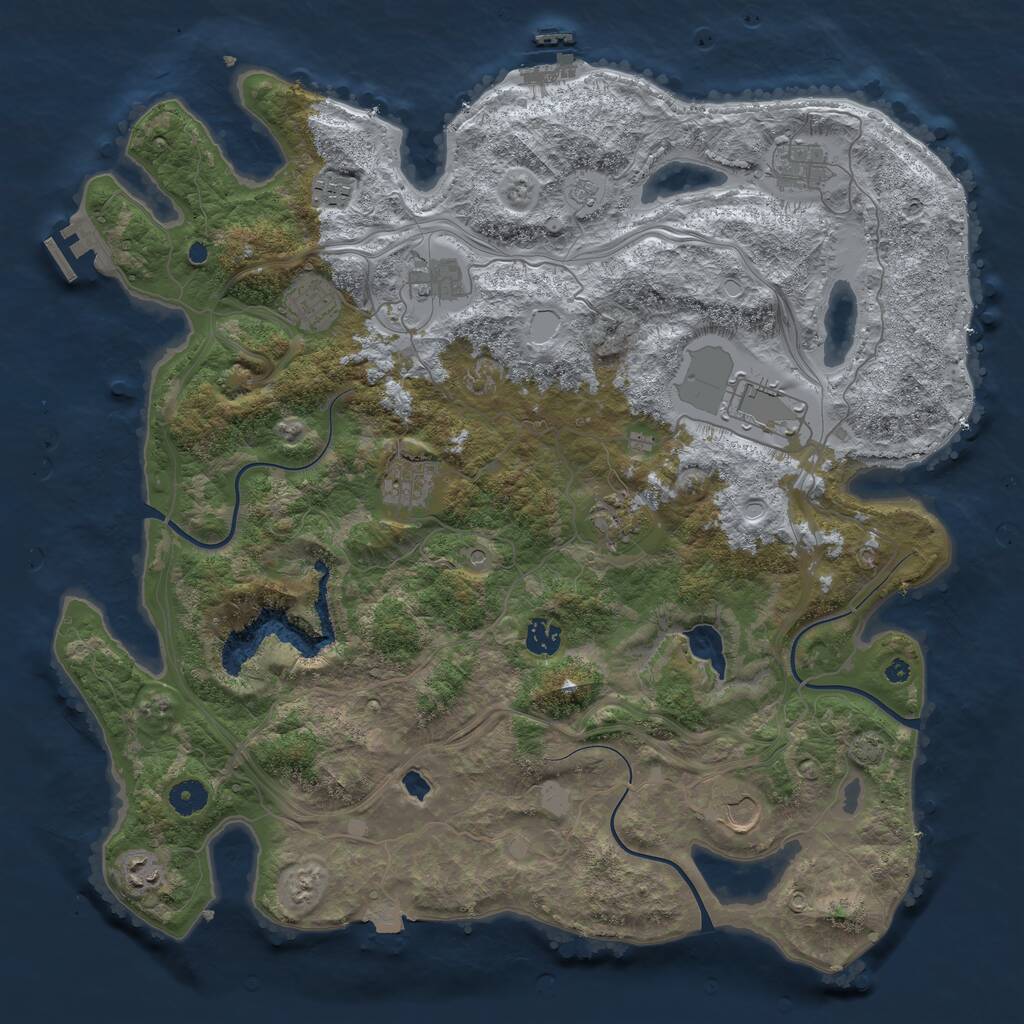 Rust Map: Procedural Map, Size: 4250, Seed: 813561946, 16 Monuments