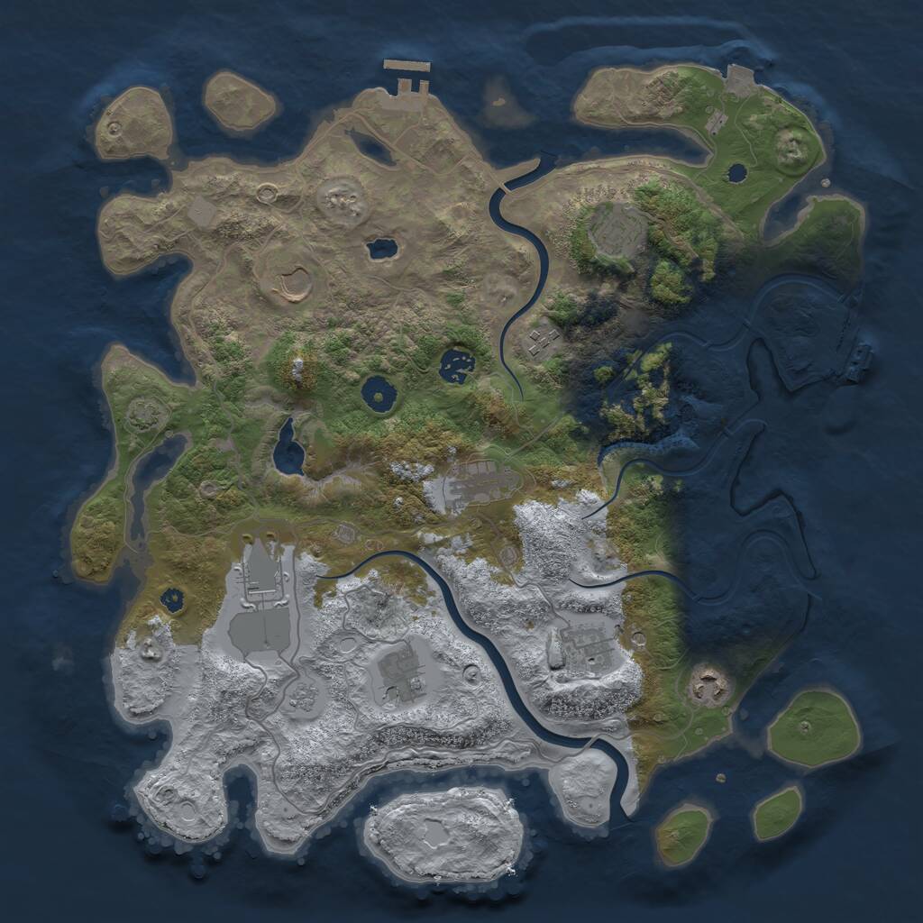 Rust Map: Procedural Map, Size: 4000, Seed: 1646152328, 15 Monuments