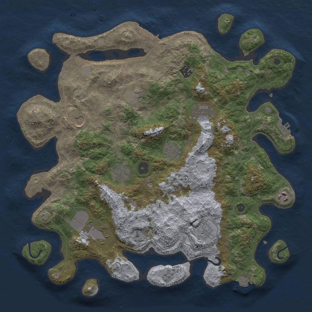 Rust Map: Procedural Map, Size: 4000, Seed: 1717142942, 17 Monuments