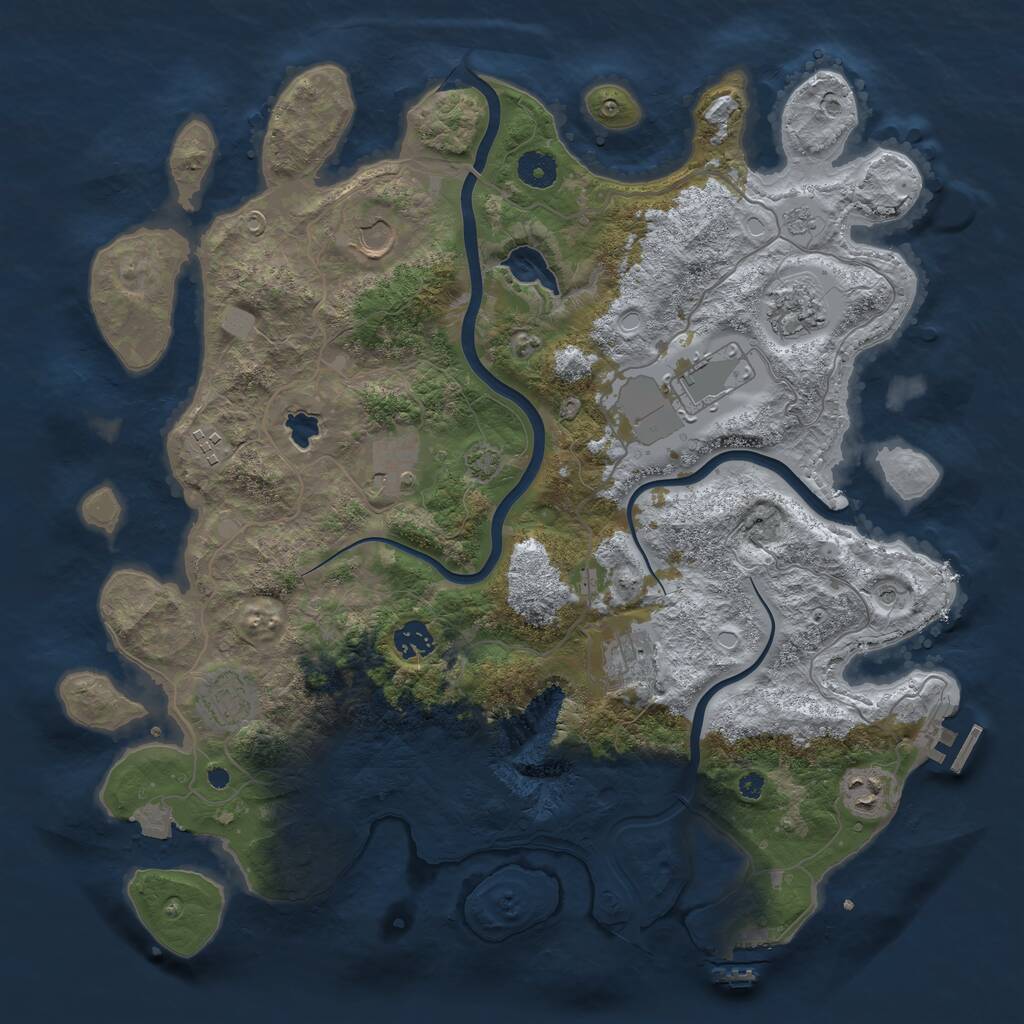 Rust Map: Procedural Map, Size: 4000, Seed: 43098675, 15 Monuments