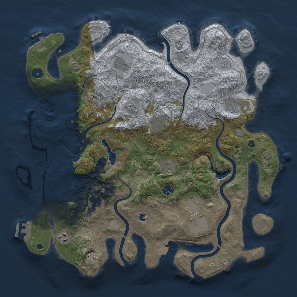 Rust Map: Procedural Map, Size: 4200, Seed: 612747486, 15 Monuments
