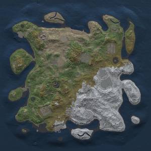Thumbnail Rust Map: Procedural Map, Size: 3500, Seed: 1278610600, 16 Monuments