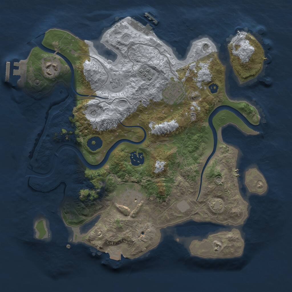 Rust Map: Procedural Map, Size: 3000, Seed: 369182518, 11 Monuments